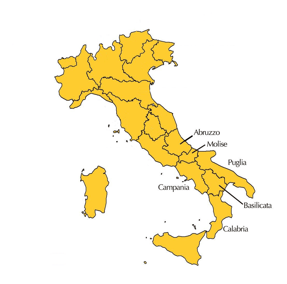 イタリア南部料理の概要 地域別